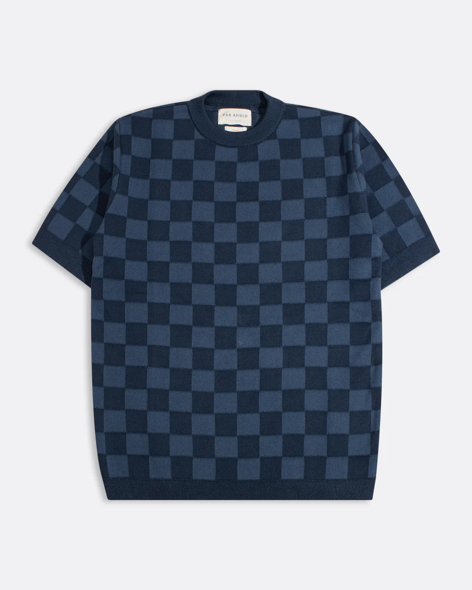 Caetano Check Knitted Top-Far Afield-T-Shirts-ROTATION BOUTIQUE BERLIN