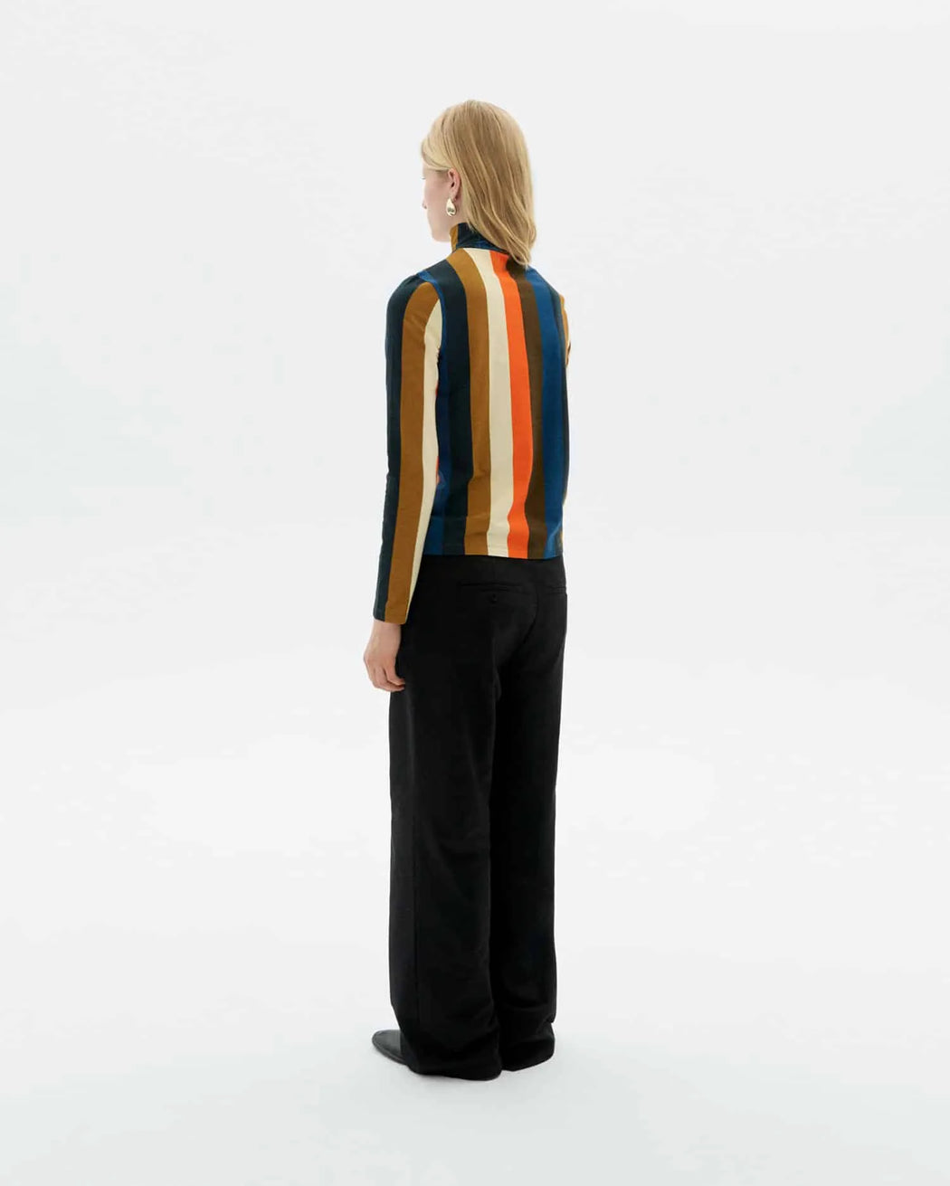 Gestreiftes Stehkragentop-Thinking Mu-Pullis & Sweatshirts-ROTATION BOUTIQUE BERLIN