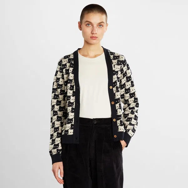 Iggesund Pepita Cats - Cardigan-Dedicated-Pullis & Sweatshirts-ROTATION BOUTIQUE BERLIN