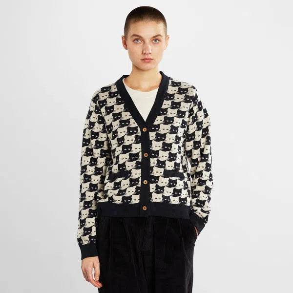 Iggesund Pepita Cats - Cardigan-Dedicated-Pullis & Sweatshirts-ROTATION BOUTIQUE BERLIN