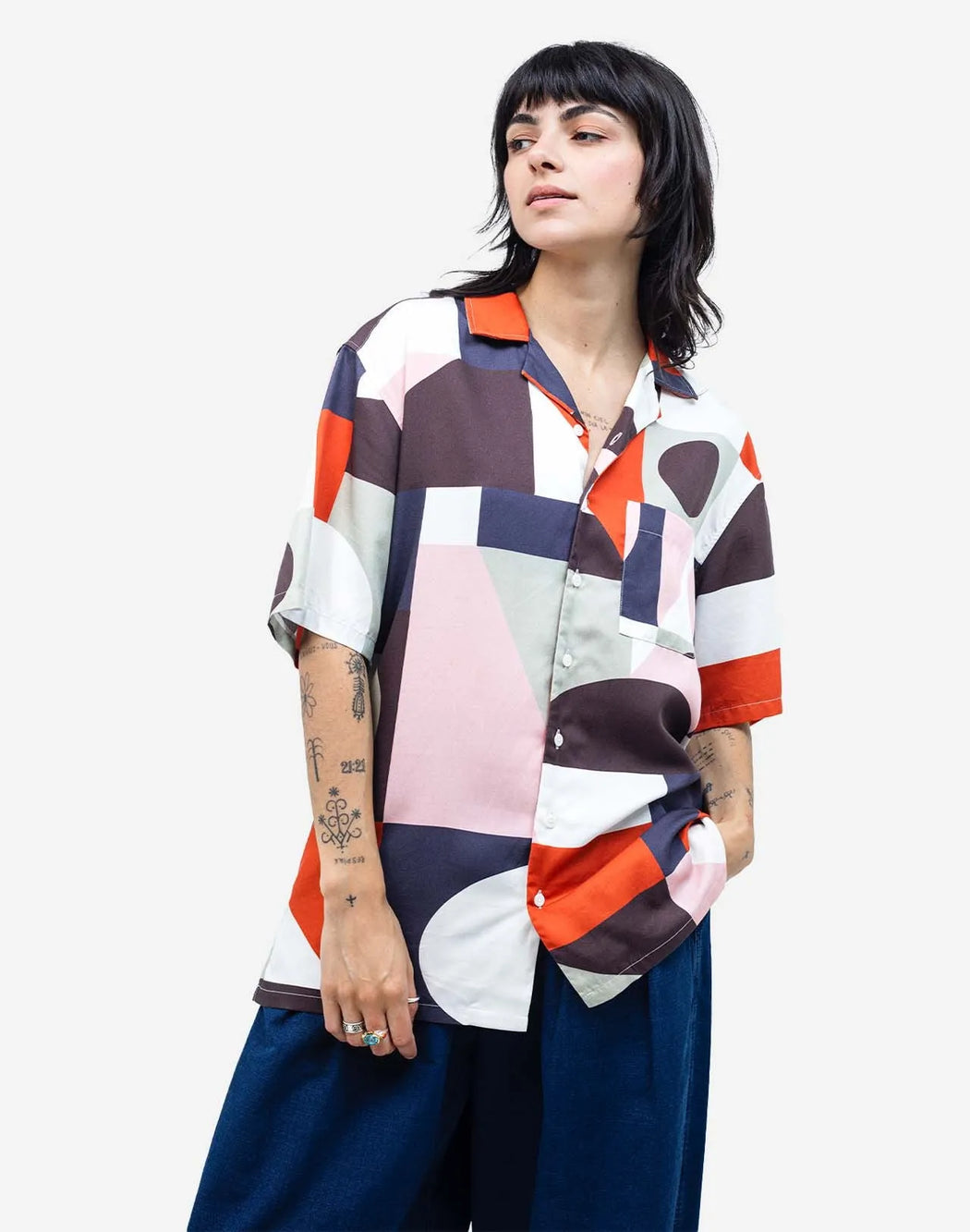 Kurzarm Hemd Aloha Cubism-Olow-Hemden & Blusen-ROTATION BOUTIQUE BERLIN