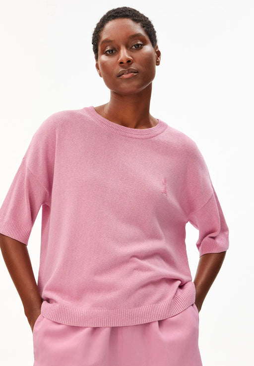 Short Sleeve Linen Blend Knit Sweater-Armedangels-Pullis & Sweatshirts-ROTATION BOUTIQUE BERLIN