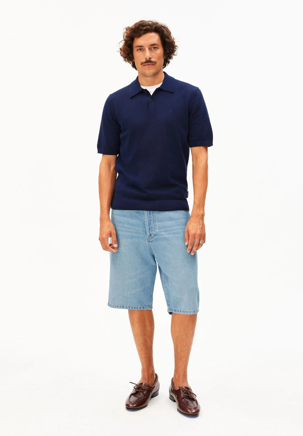 Shortsleeve Knit Polo Shirt-Armedangels-T-Shirts-ROTATION BOUTIQUE BERLIN
