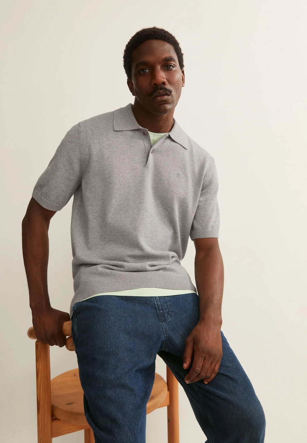 Shortsleeve Knit Polo Shirt-Armedangels-T-Shirts-ROTATION BOUTIQUE BERLIN