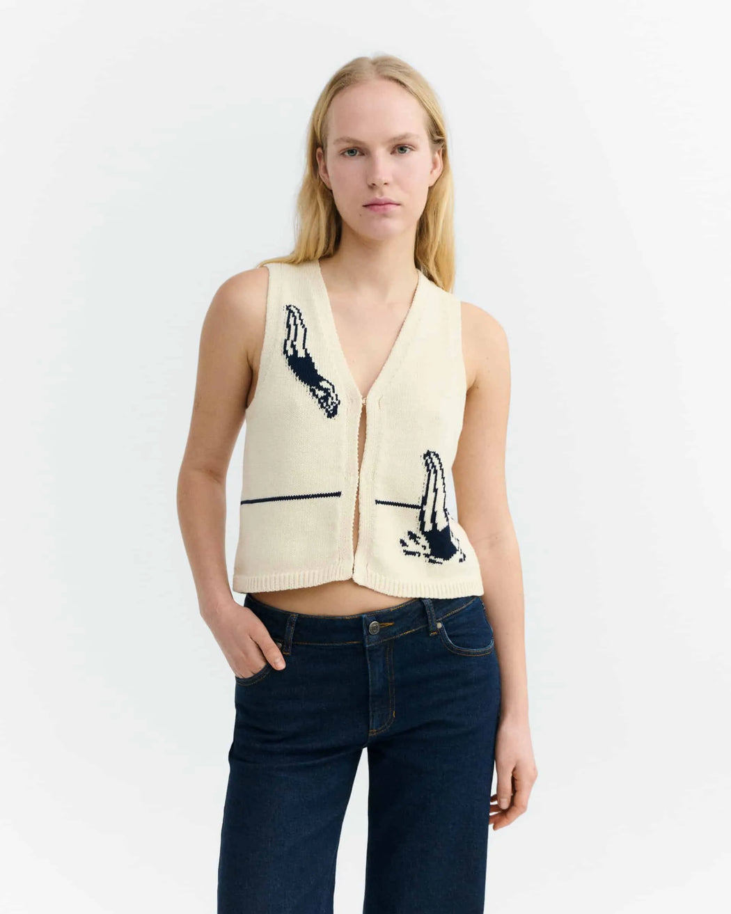 Swimmers Strickweste Damen-Thinking Mu-Pullis & Sweatshirts-ROTATION BOUTIQUE BERLIN