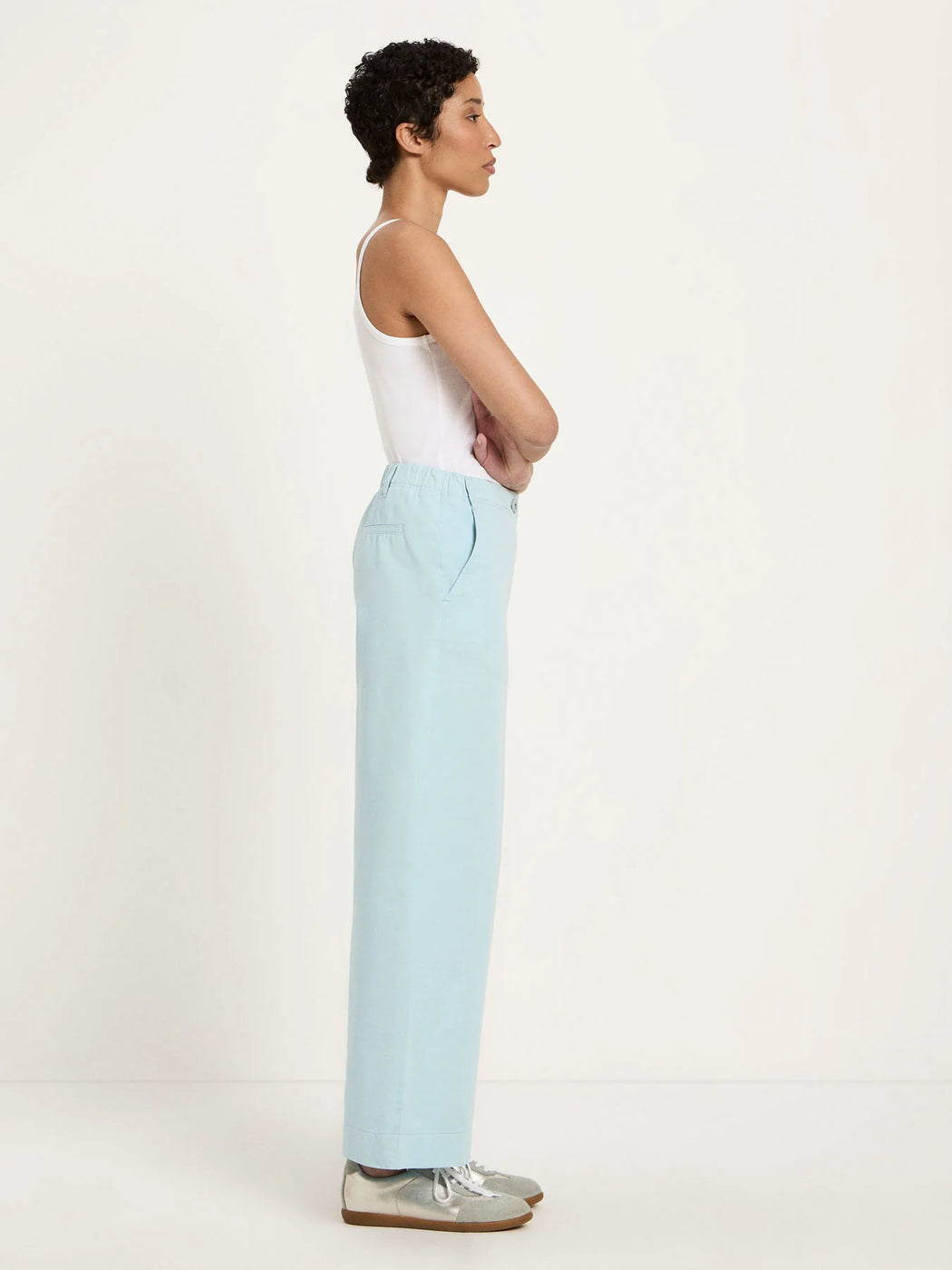 Verkürzte Hose aus Bio-Baumwolle und Leinen-Lanius-Hosen-ROTATION BOUTIQUE BERLIN