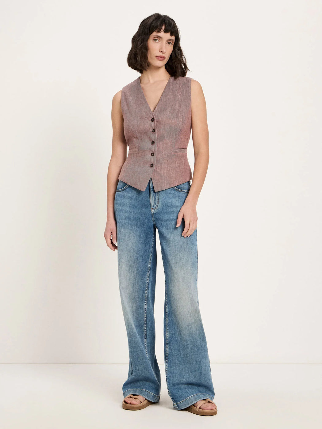 Weste aus Leinen und Bio-Baumwolle-LANIUS-Jacken & Mäntel-ROTATION BOUTIQUE BERLIN