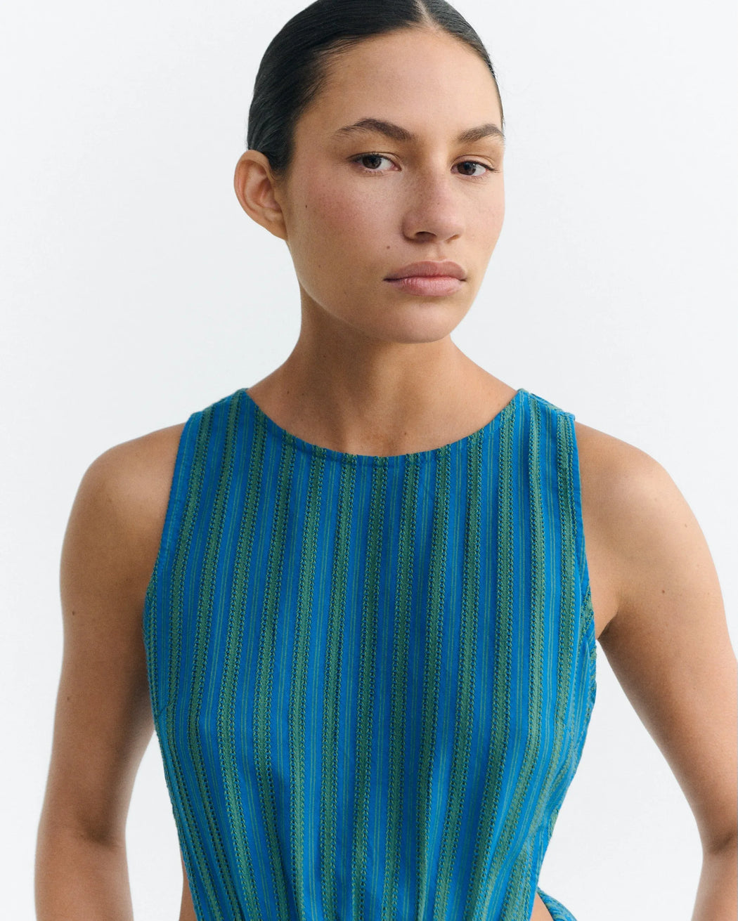Windsor Stripes Midi Kleid Damen-Thinking Mu-Kleider & Röcke-ROTATION BOUTIQUE BERLIN
