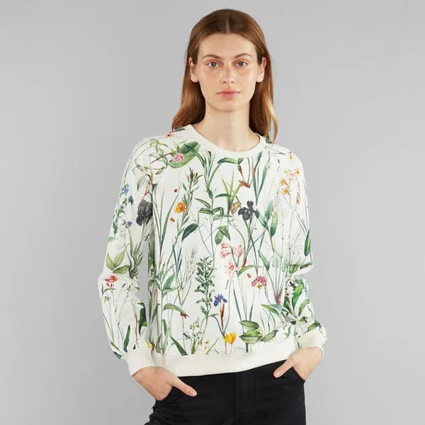 Ystad Raglan Flower Field - Sweatshirt-Dedicated-Pullis & Sweatshirts-ROTATION BOUTIQUE BERLIN